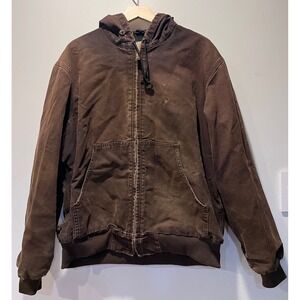 Vintage Carhartt‎ J160 DKB Faded Brown Canvas Duck Insulated Lined Jacket L